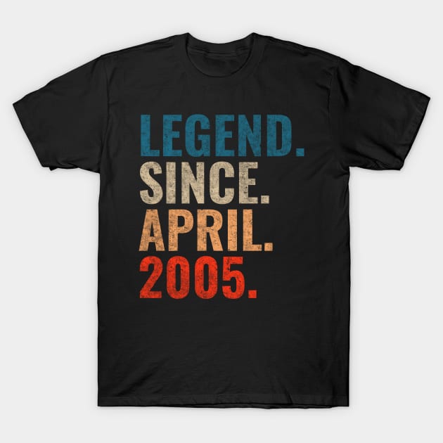 Legend since April 2005 Retro 2005 T-Shirt by TeeLogic